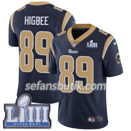 Los Angeles Rams Tröjor Tyler Higbee 89 Nike Blå 2019 Super Bowl LIII - Herr